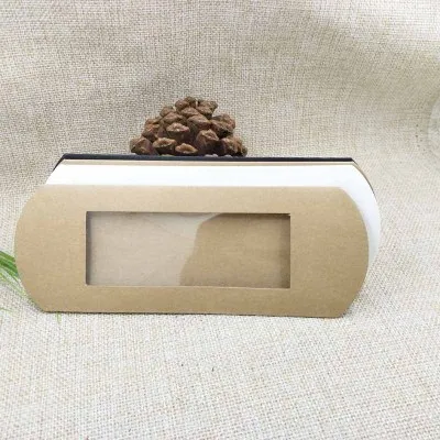 

50pcs DIY blank paper gift box .Mutli size pillow gift box with clear pvc window,kraft/white/black paper window box for gift