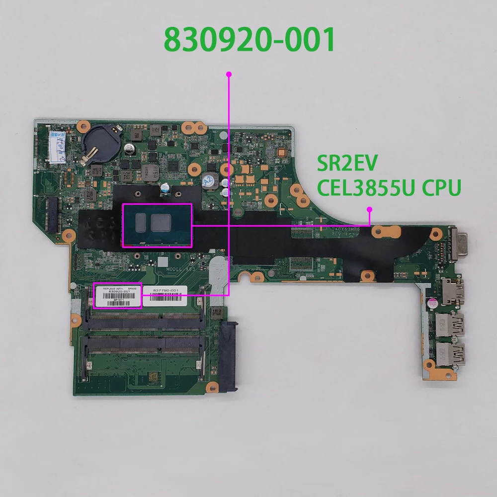 830920-601 830920-001 DA0X63MB6H1 Модель: X63 Вт 3855U CPU UMA для HP ProBook 450 G3 материнская плата ноутбука