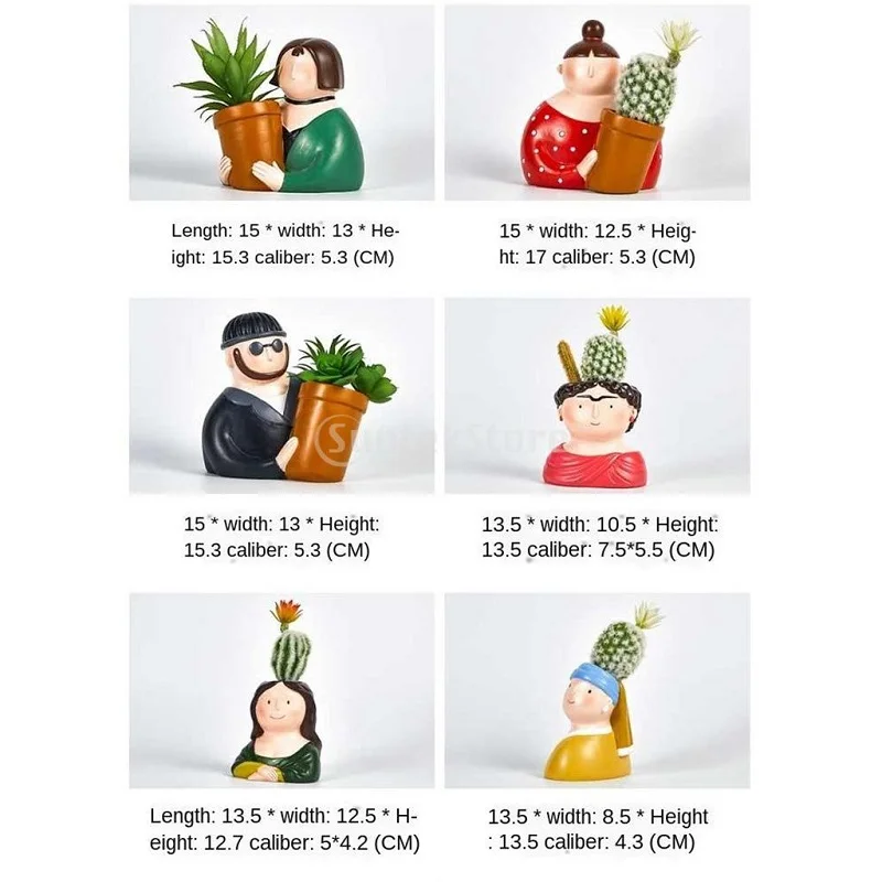 Мультипликационный горшок для растений кактусов цветочный кашпо 5 стилей милый