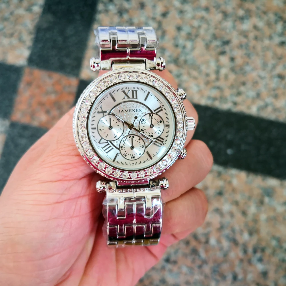 Новые роскошные кварцевые наручные часы Geneva женские из нержавеющей стали стразы