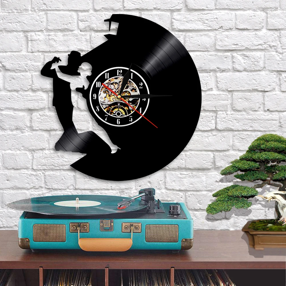 Настенные виниловые часы Waltz для танцев Настенный декор ручной работы с музыкой и