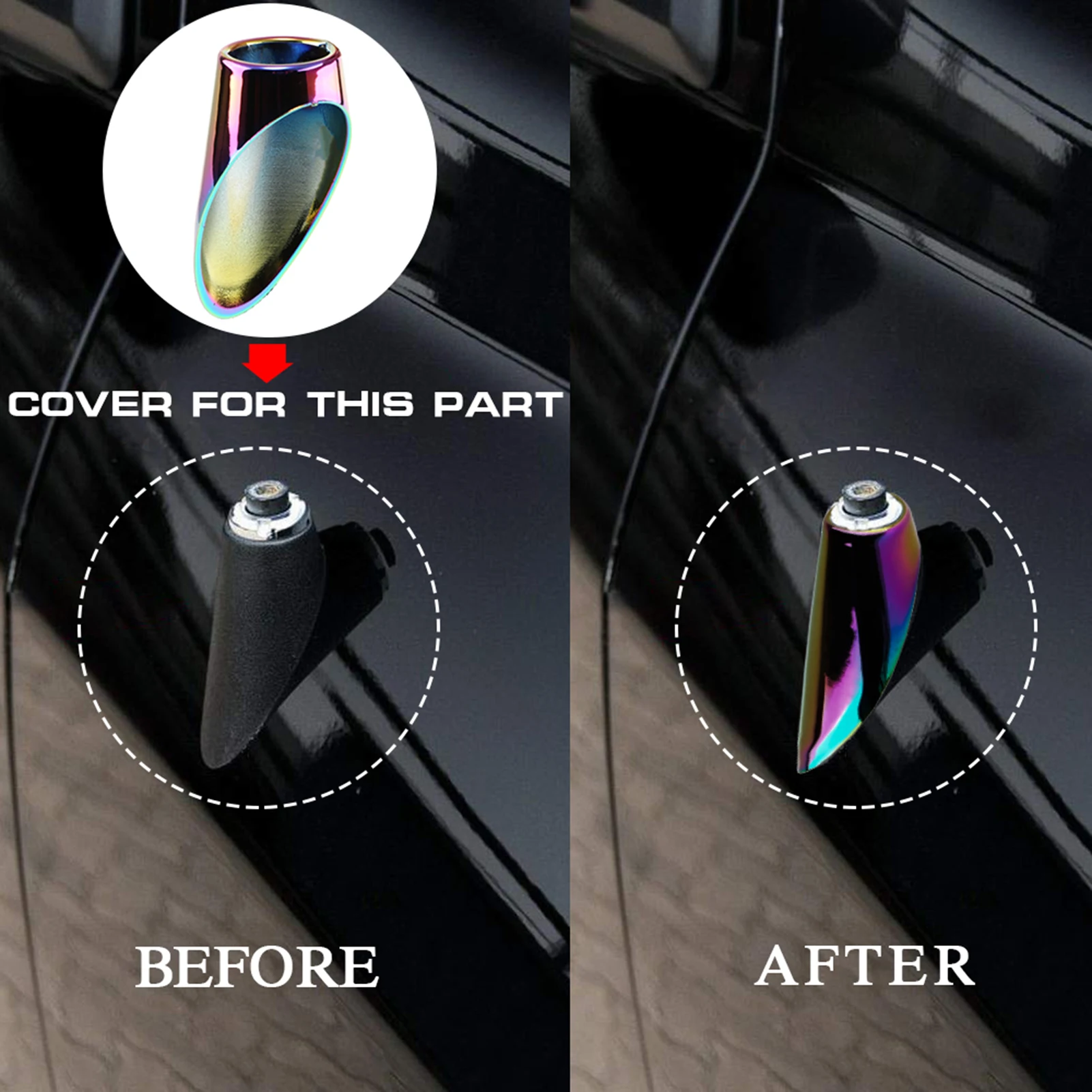 

Vehicle Stylish Antenna Cover Trim Accessory for Dodge Ram 1500 2500 2011-2017