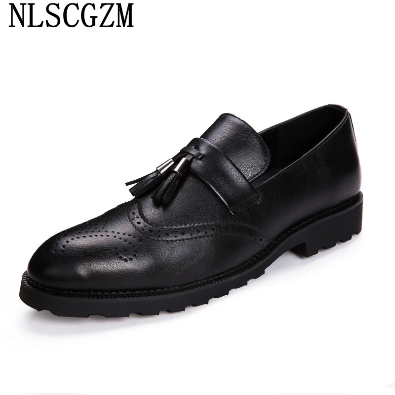 

Brogue Men Dress Shoes Tassel Loafers Leather Shoes for Men Office 2022 Slip on Shoes Men Chaussure Homme Rieker мужская обувь