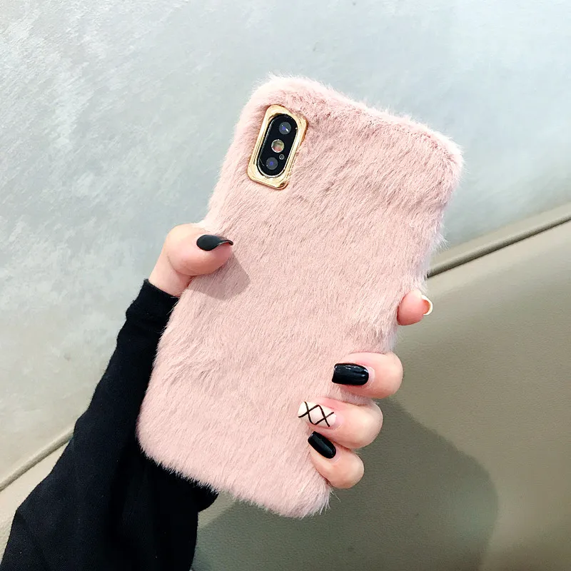 Suntaiho плюшевый теплый пушистый чехол для iPhone XS Max X XR 7 8 6 6s Plus однотонный телефона