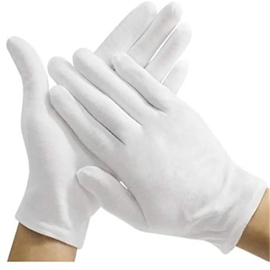 

Reusable White Cotton Gloves Thin Elastic Soft Gloves for Dry Hand Moisturizing Eczema Hand Spa Coin Jewelry Inspection