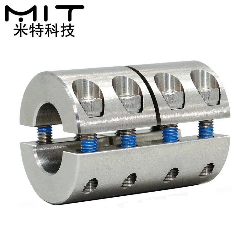 free shipping Stainless Steel Coupling Separate Type Bolt Fixed Shaft Joint High Torque Precision Connector Extended Servo Clamp |