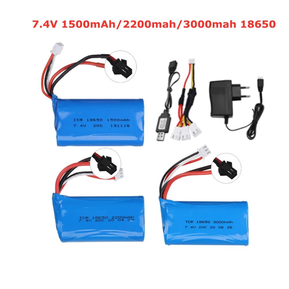 2s 74 v 1500mah 2200mah 3000mah 18650 lipo батарея для wpl mn99s d90 u12a s033g q1 h101 р