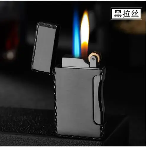 Креативный 2 пламени(красное пламя+ ветрозащитный) Зажигалка для сигарет Металл бутанж газ струи пламени для курения подарок