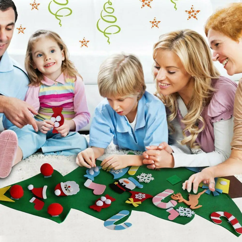 

Детская войлочная Рождественская елка, Рождественское украшение для дома, новый год 2021, подарки, рождественские украшения, Санта-Клаус, Рож...