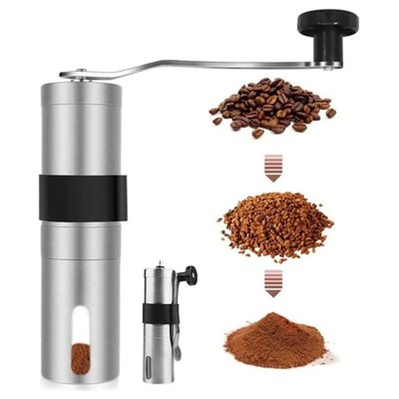 

Exquisite 304 Stainless Steel Coffee Grinder Portable Manual Coffee Bean Grinder Household Small Coffee Machine Can Be Washed