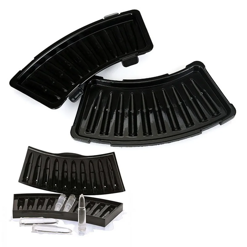 Еда Класс подноса кубика льда силикона пистолет пуля Shaped форма для Конфета