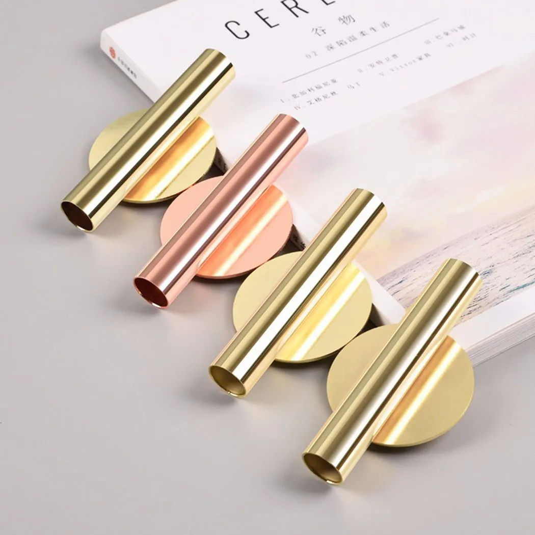 

Gold /rose Gold Iron Wall Flower Vase Nordic Style Wall Flower Tube Vase Gold Free Punch 2021 New Product