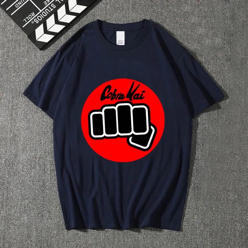 2019 высокое качество Кобра Кай Символ Футболка короткий рукав О до образный вырез