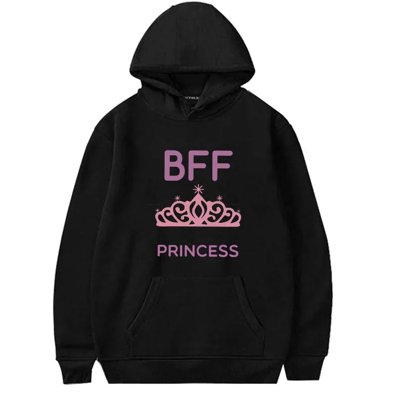 Модные толстовки Best Friends, осенне-зимние женские толстовки с капюшоном и длинным рукавом, женские пуловеры с принтом гамбургера и молока