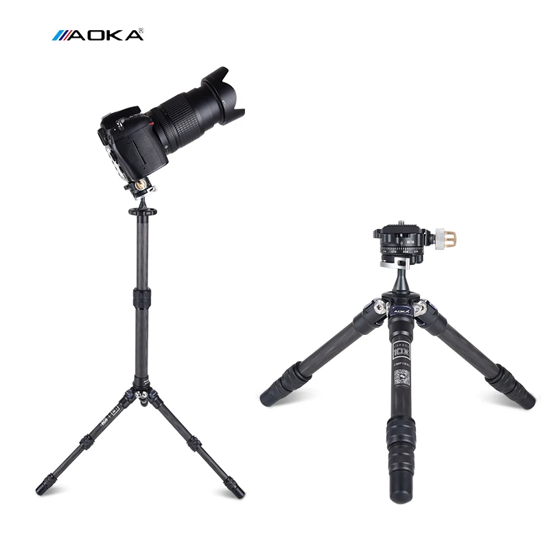 AOKA CMP163C+BC16 Tabletop Mini Carbon Fiber Compact Small Lightweight Tripod