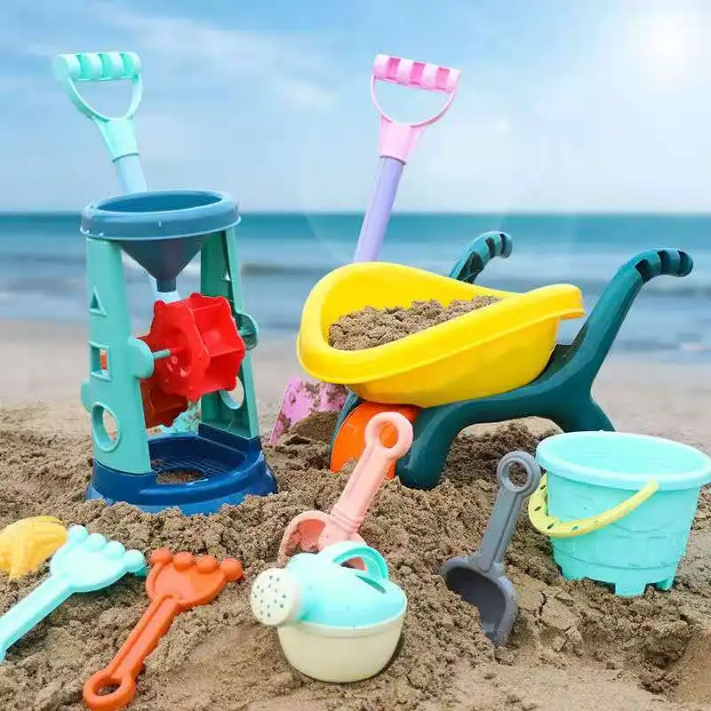 

Beach Toys For Kids Play Water Toys Sand Box Set Kit Sand Table Sand Bucket Summer Toys for Beach Play Sand Water Game Play Cart