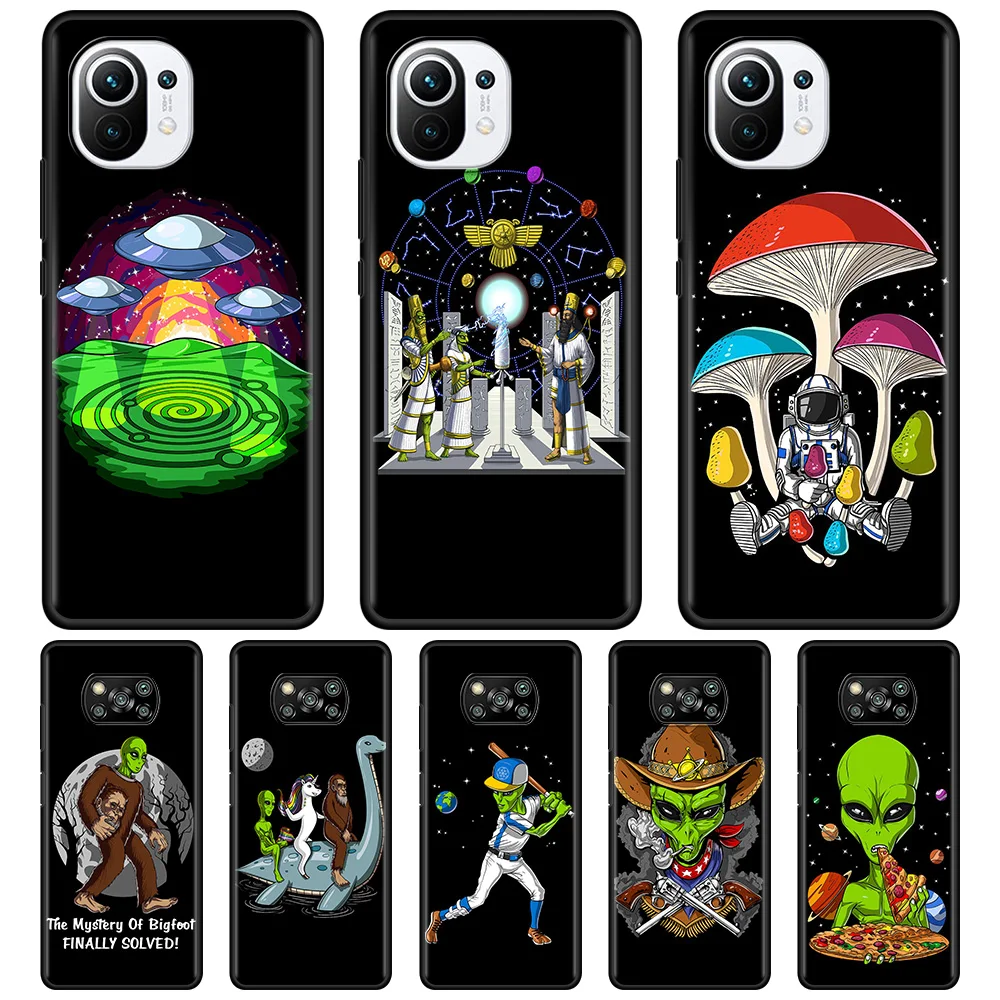

Aesthetics Cartoon alien Art Case For Xiaomi Poco X3 NFC F3 GT M3 M4 Pro Civi 9T 10T 11T Pro Lite Note 10Pro 10Lite TPU Fundas