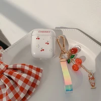 cute fruit cherry earphone headset accessorie soft tpu case for airpods 1 2 pro protective wireless bluetooth headset cover