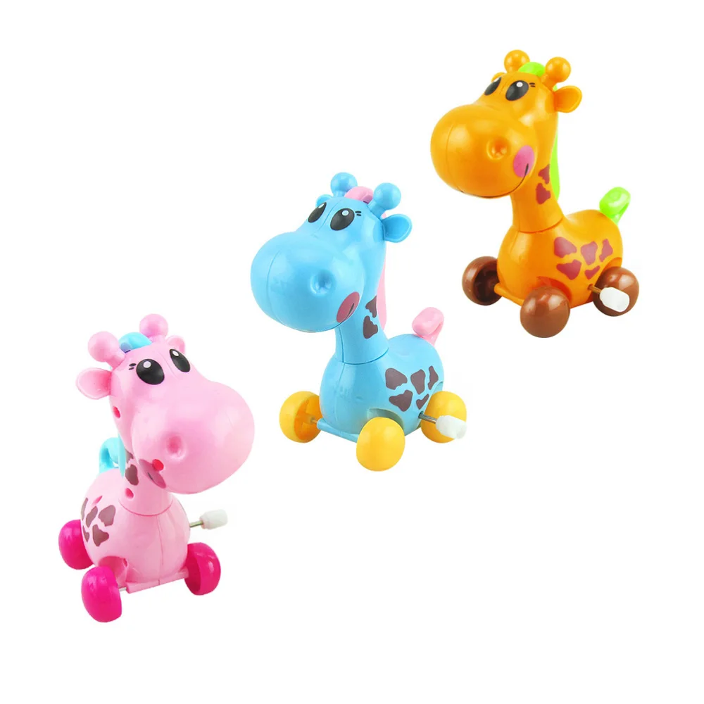 

3pcs Cartoon Giraffe Toys Wind-up Animal Toys Funny Clockwork Party Favors for Kids Children Random Color