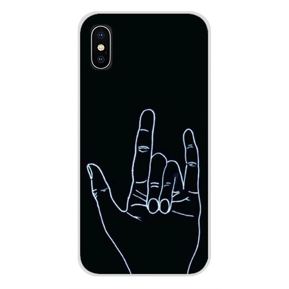 Аксессуары чехлы крышка крутой рок знак жеста руки для samsung Galaxy S3 S4 S5 Mini S6 S7 Edge S8 S9