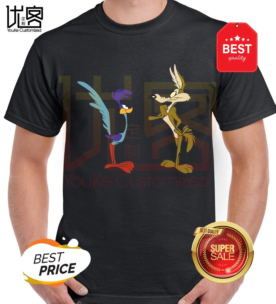 Wile E. Футболка унисекс с коротким рукавом для мужчин и женщин топ из 100% хлопка