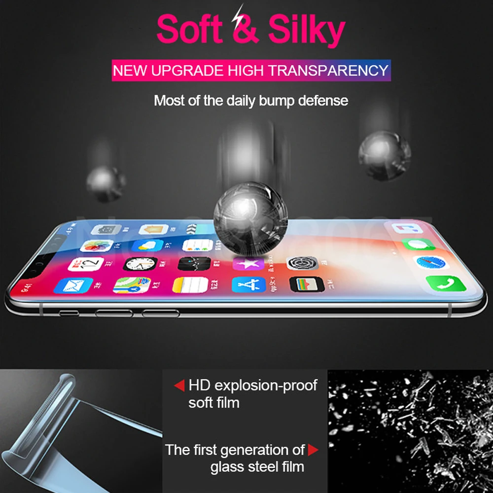 Защитный экран для iphone Гидрогелевая пленка 6 6s 7 8 plus 11 pro max xr x xs не стекло|Защитные