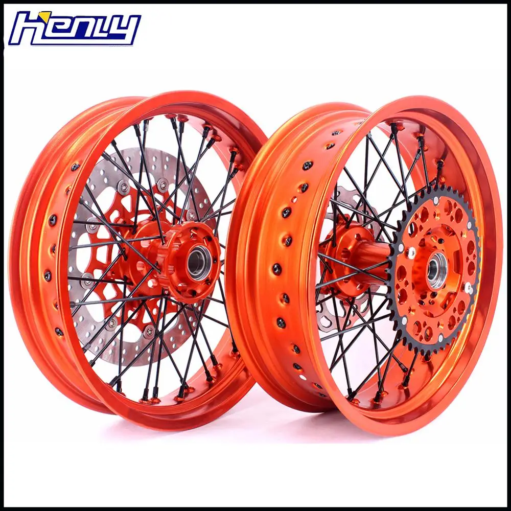 3,5/4,25 Supermoto полный колеса Supermotard диски набор для KTM SX SXF XC XCW XCF EXC EXCF 125 150 300 350 450 500 505 525