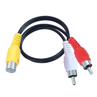 25cm 1 rca female to 2 rca male cable rca y splitter cord for car audio system subwoofer player