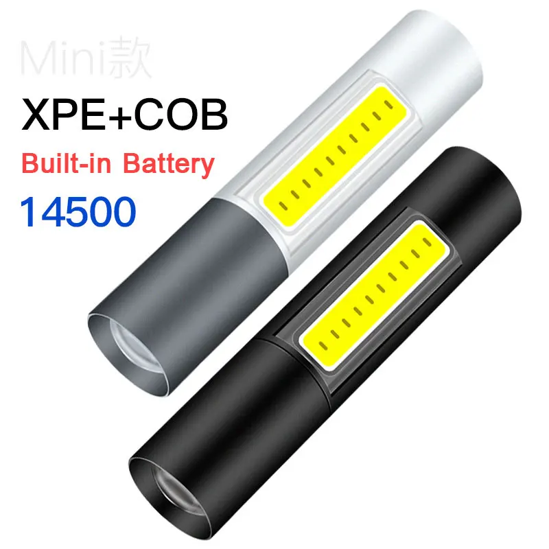 ZHIYU USB Перезаряжаемый Мини светодиодный фонарик XPE COB портативный фонарь с 3