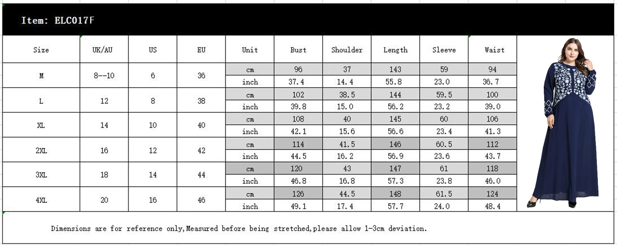 Новое мусульманское женское платье в Дубае Abaya длинное макси с вышивкой