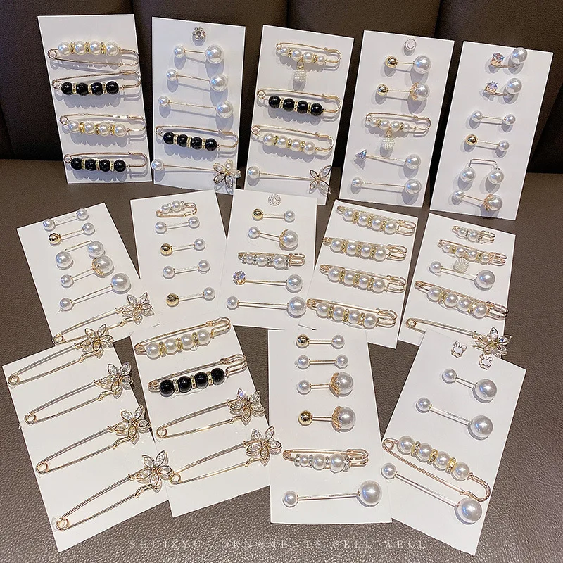 31 стиль Стразы броши булавка Женская жемчужная для лацкана пряжка свитера платья