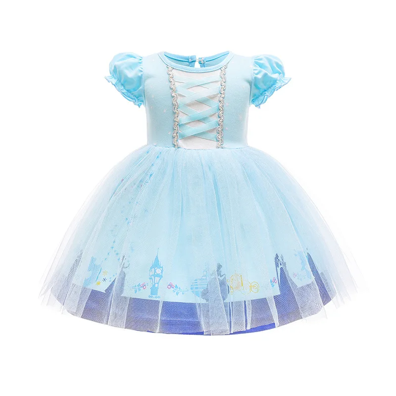 

Children's Day Stage Costume Girls Princess Aisha Cosplay Fairy Tale Snow White Birthday Mesh Dress Uniforms Halloween Costume