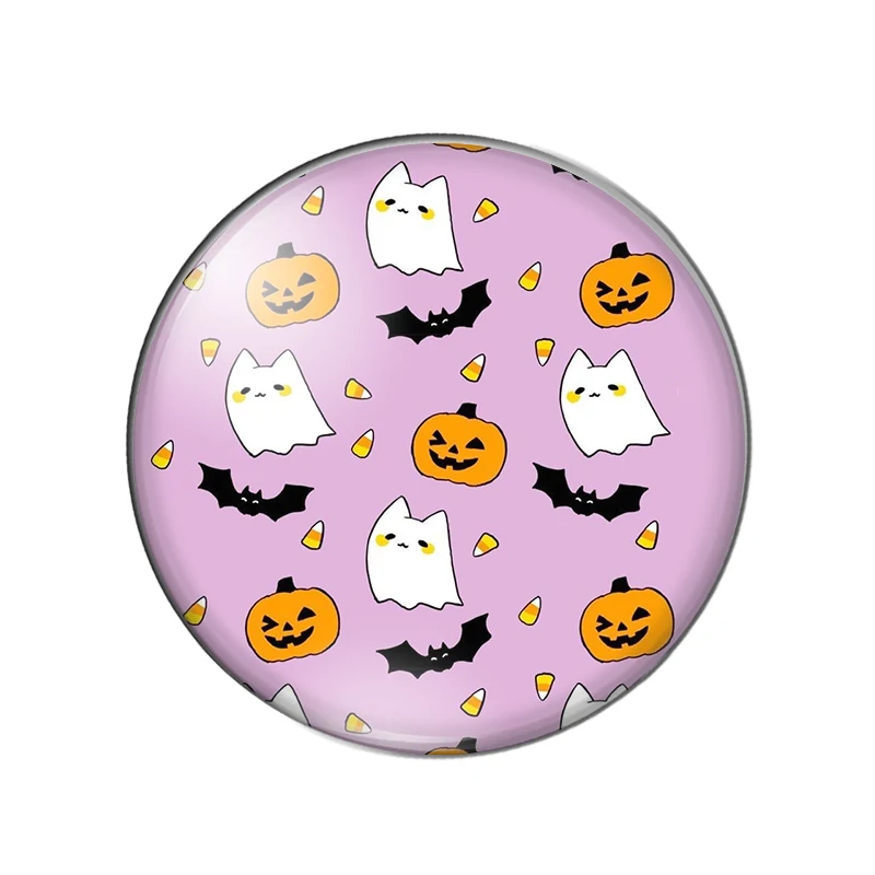 Круглый стеклянный кабошон для фото с изображением тыквы призраков на Хэллоуин 10