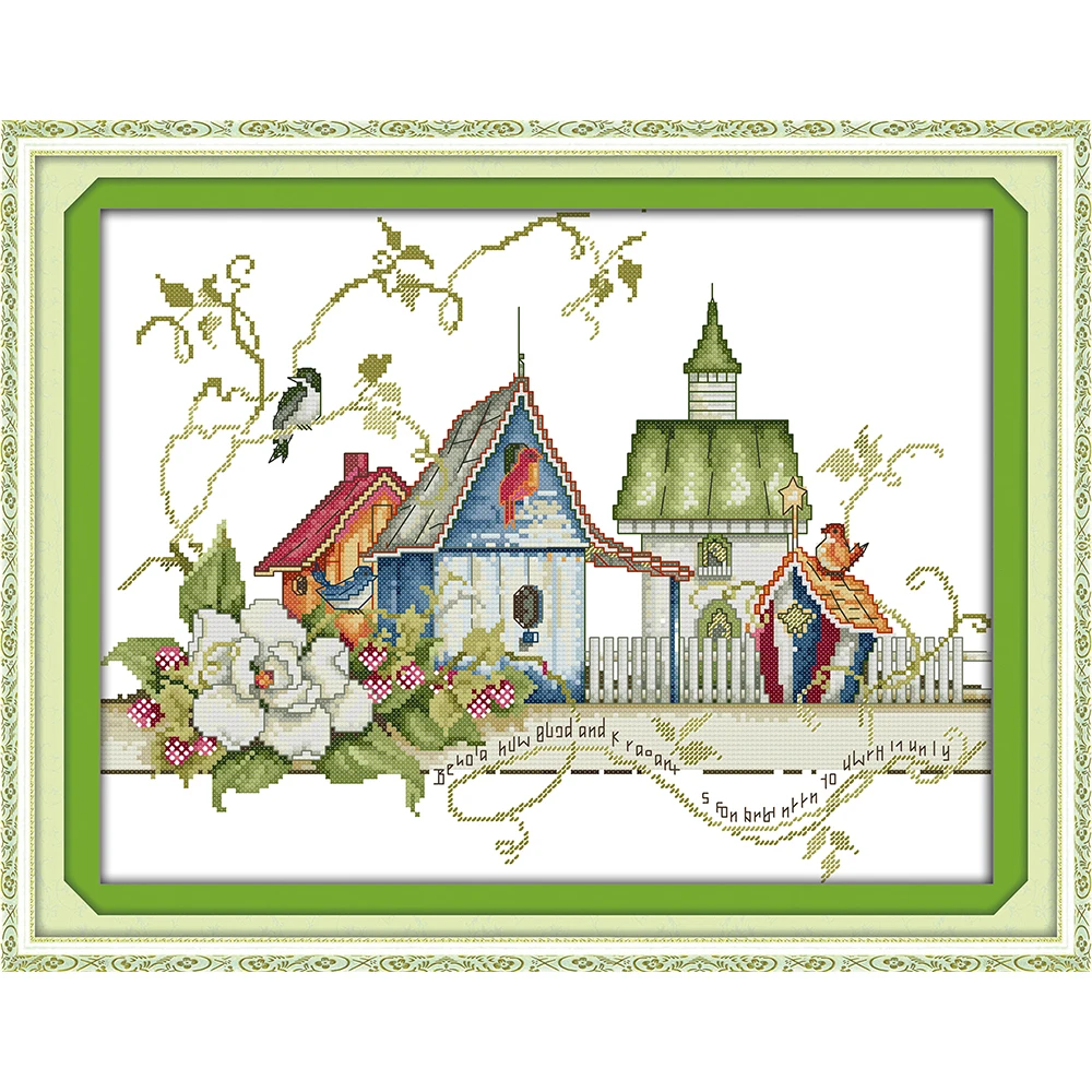 

Everlasting Love The bird's Home Chinese Cross Stitch Kits Ecological Cotton Stamped 11CT 14CT DIY New Year Decorations For Home