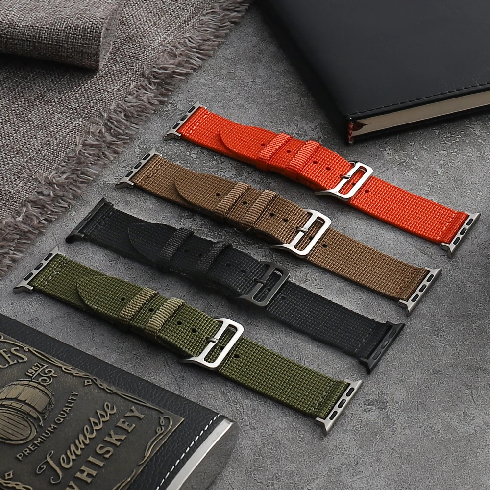 

Apple nylon band For iwatch band 44mm 42mm 40mm 38mm watch Nylon Male lady braided Bracelet strap for iwatch 654321 SE series