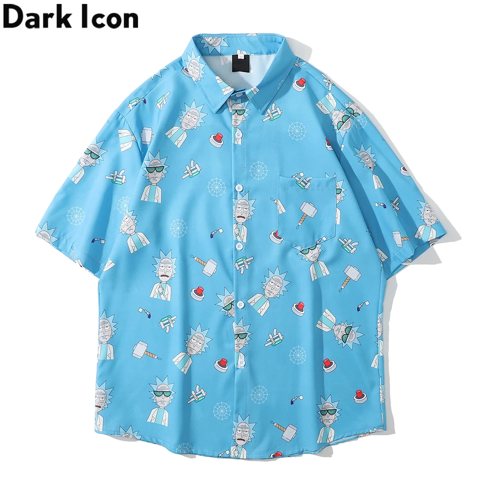 

Легкая гавайская рубашка Dark Icon из тонкого материала, мужская летняя рубашка-поло