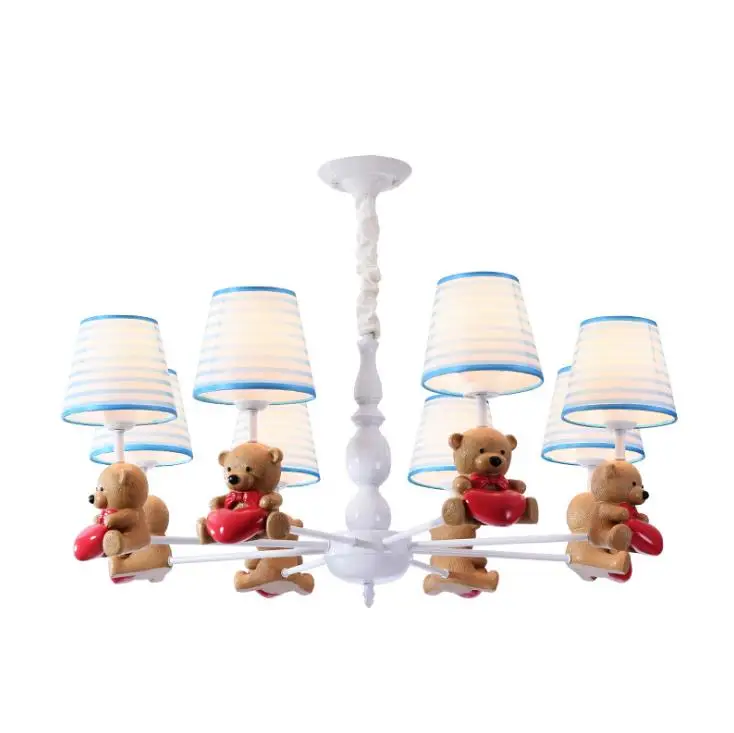 

Children's room lamp boys girls bedroom lamp Nordic idyllic American cartoon room kindergarten cute bear Chandelier