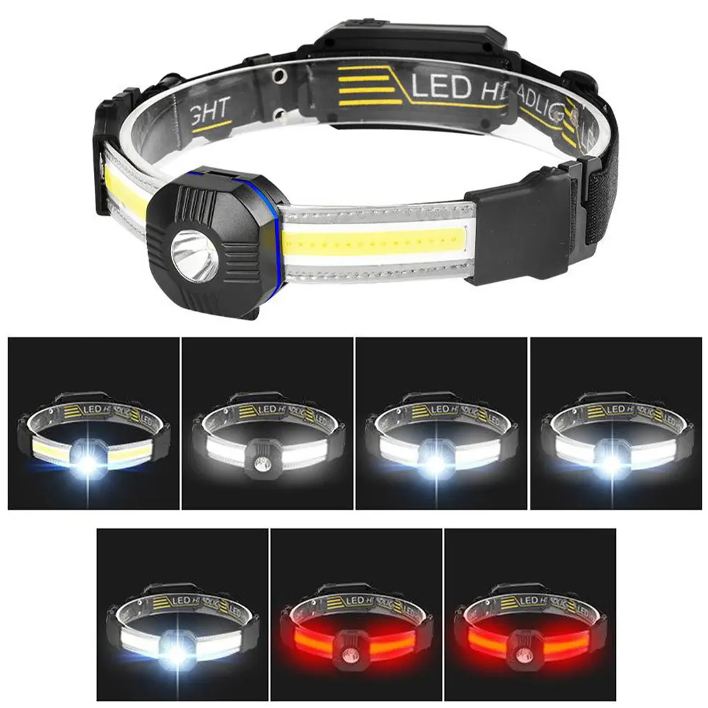 

Индукционный налобный фонарь COB, светодиодный налобный фонарь со встроенной батареей, фсветильник рь с USB-зарядкой, налобный фонарь для кемп...