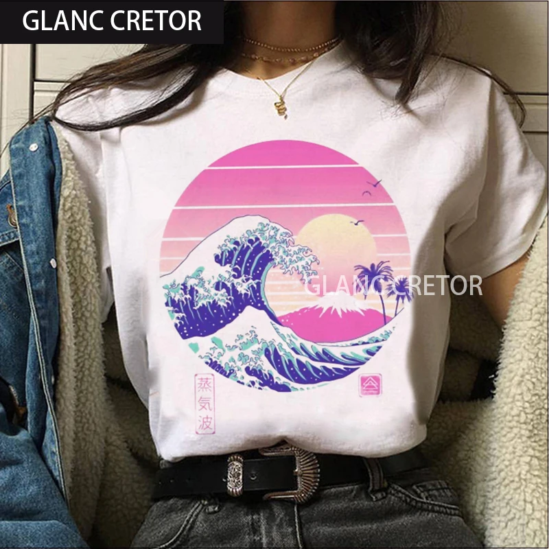 

Vaporwave Aesthetic Hip Hop T-shirt Graphic Fashion Summer Tshirt Grunge Top Tees Female Harajuku Ullzang 90s T Shirt Women