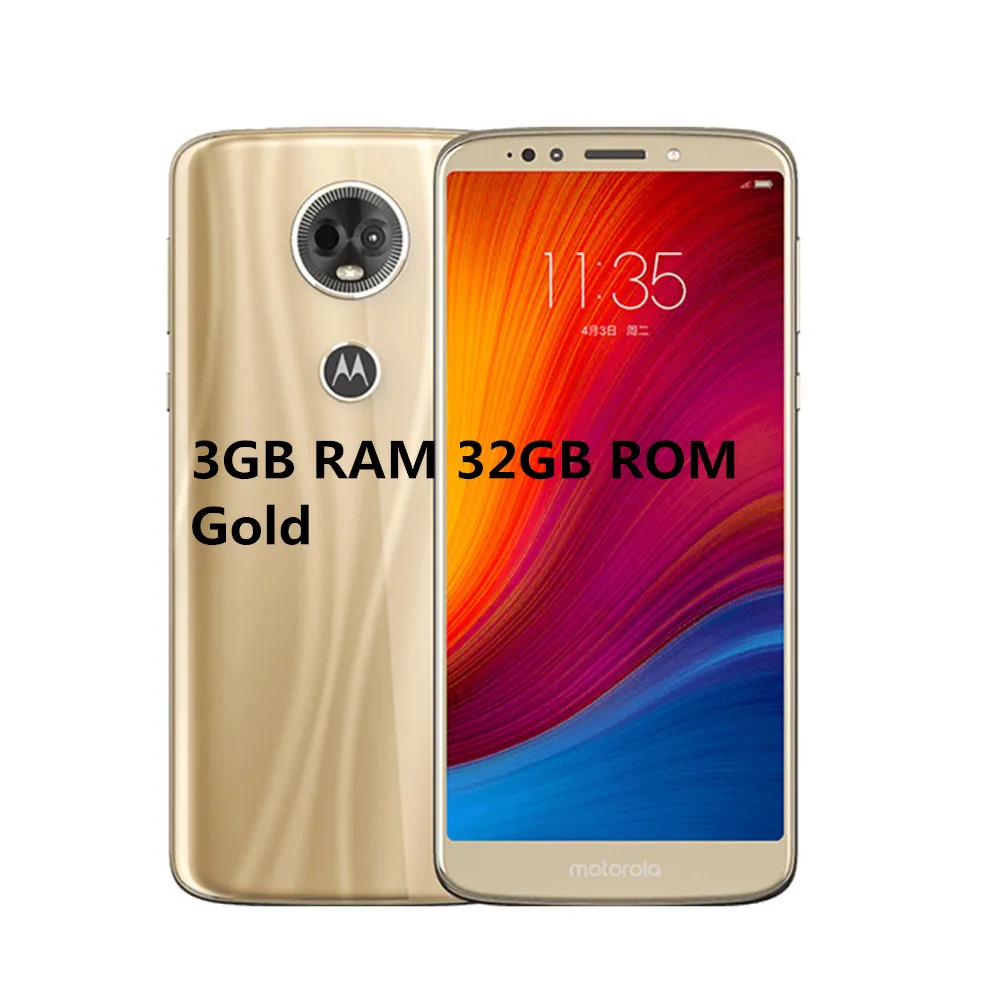 3GB RAM 32GB Gold Motorola MOTO E5 плюс 6,0 Inch 3/4 ГБ Оперативная память 32/64GB Встроенная память двойная камера Snapdragon 430 Octa Core 12.0MP+ 5.0MP 5000 мАч для смартфонов - Цвет: 3GB RAM 32GB Gold