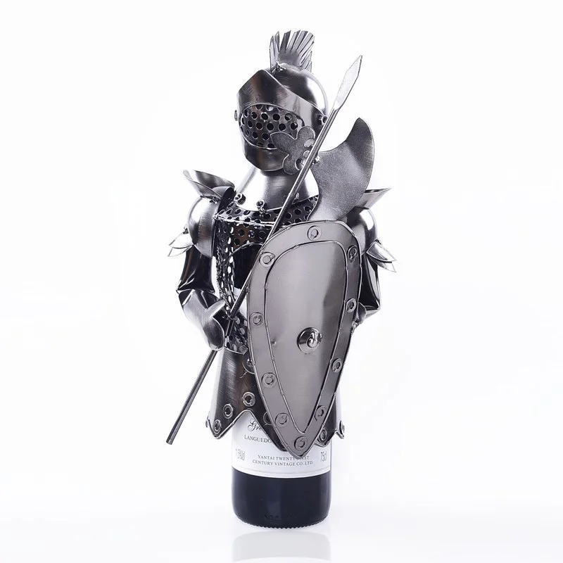 

European Ancient Medieval Knight Statue Metal Figurine Modern Art Character Ornament Home Decoration Accessories Desktop Decor