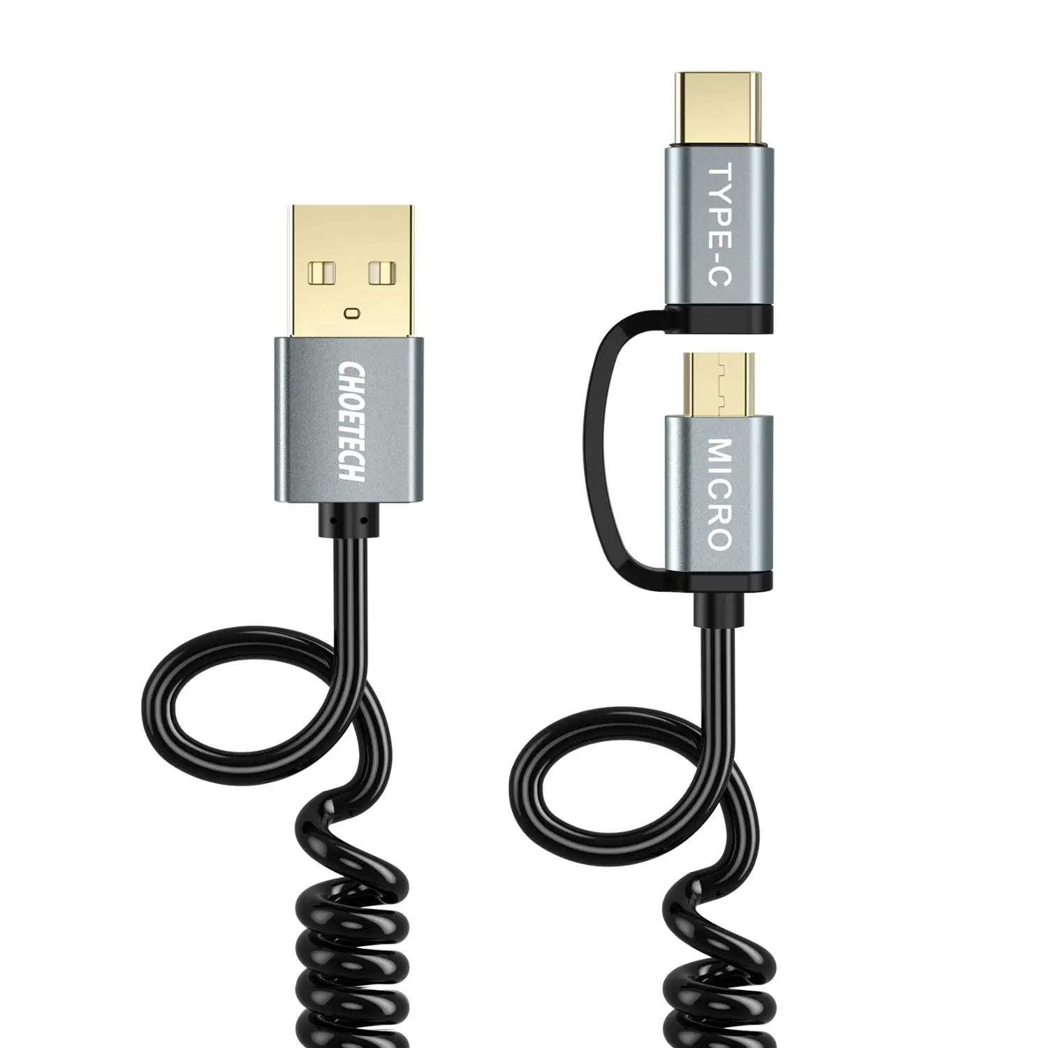 CHOETECH кабели для быстрой зарядки 2 в 1 кабель Micro USB + Type C Samsung Xiaomi Nokia N1 мобильный