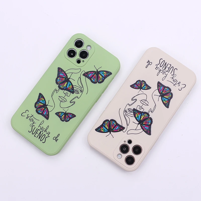 

Butterfly Liquid Silicone Comfort Phone Case Cover For iPhone 14 14ProMax 14Plus 13Promax 13 12 11 Soft Shockproof Cover Shell