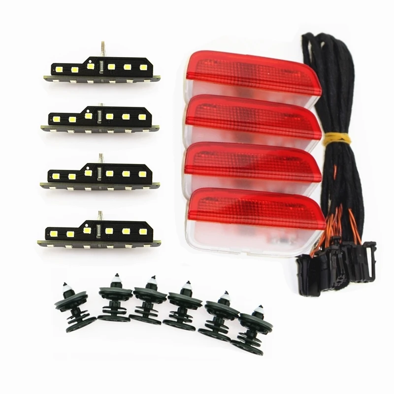 

Автомобильные светодиодные сигнальные лампы для дверей, светодиодная лампа с кабельными зажимами для Passat B6 B7 Golf 5 6 MK6 7 MK7 Tiguan CC Scirocco SEAT Alhambra