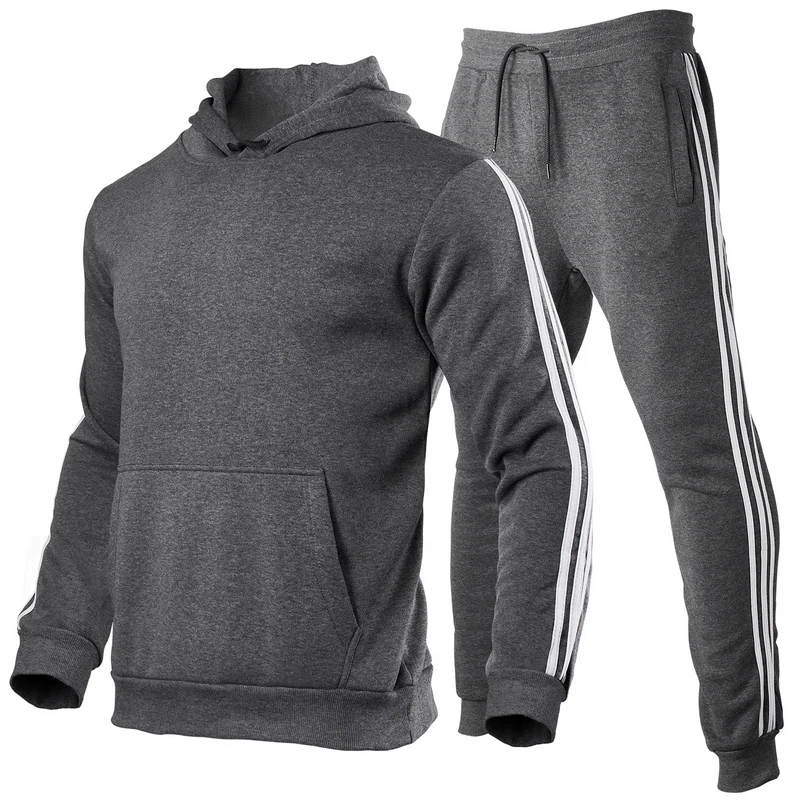

High Quality Tracksuit Men Hooded Sweatshirt+Pants Pullover Sets Autumn and Winter Sportwear Casual Outwear Sports 2 Piece Suits