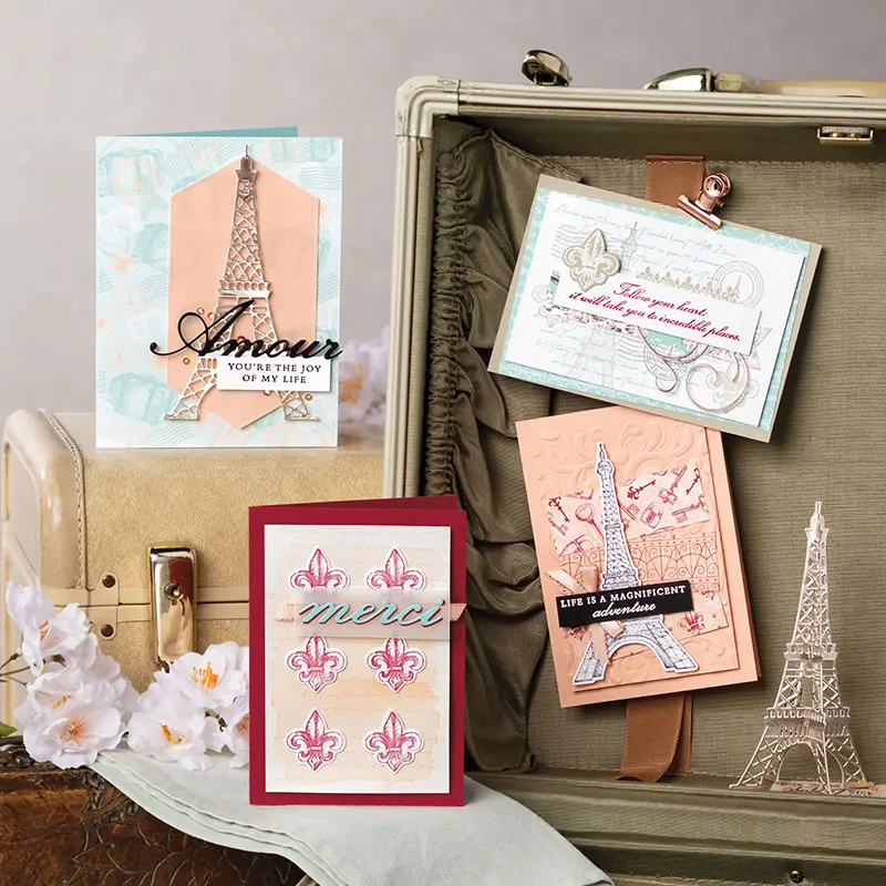 Парижская красота штамп и координационные штампы романтическая Эйфелева башня