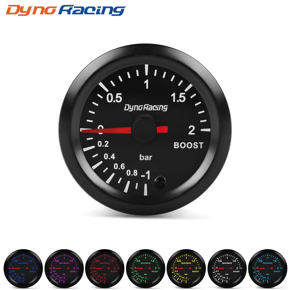 Dynoracing " 52 мм 7 видов цветов, высокая скорость, автомобильный наддув, температура воды, температура масла, масло, пресс, воздух, топливо, соотношение вольтметр, EGT, тахометр, Датчик Оборотов - Цвет: Boost gauge bar