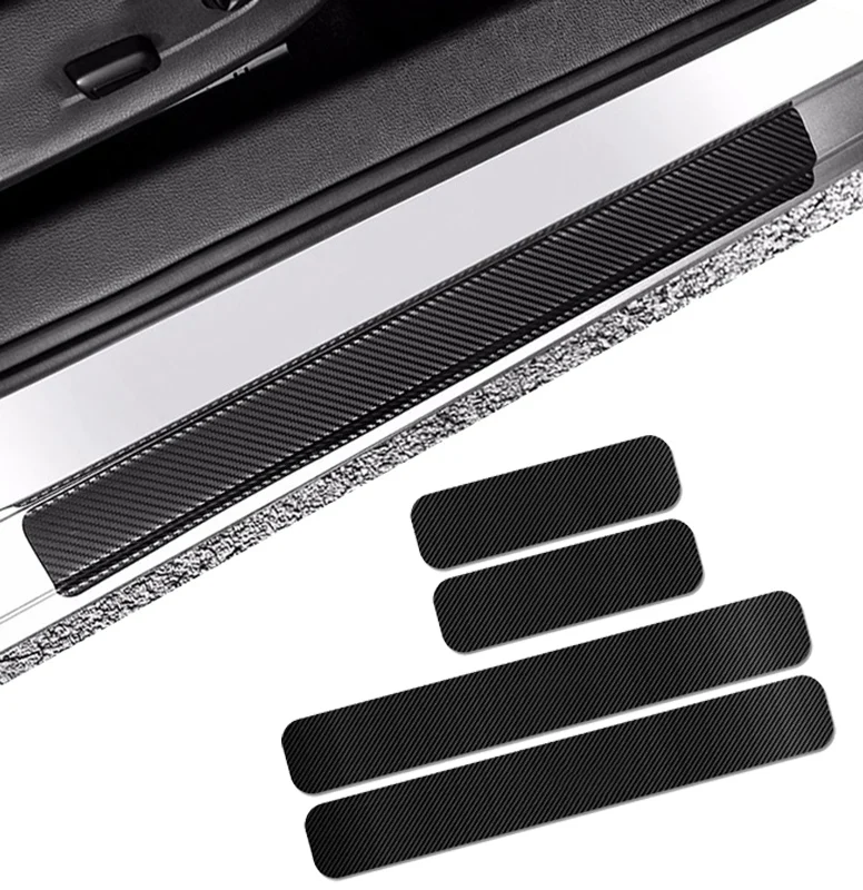 Полоса на порог автомобиля защитная пленка из углеродного волокна наклейки для