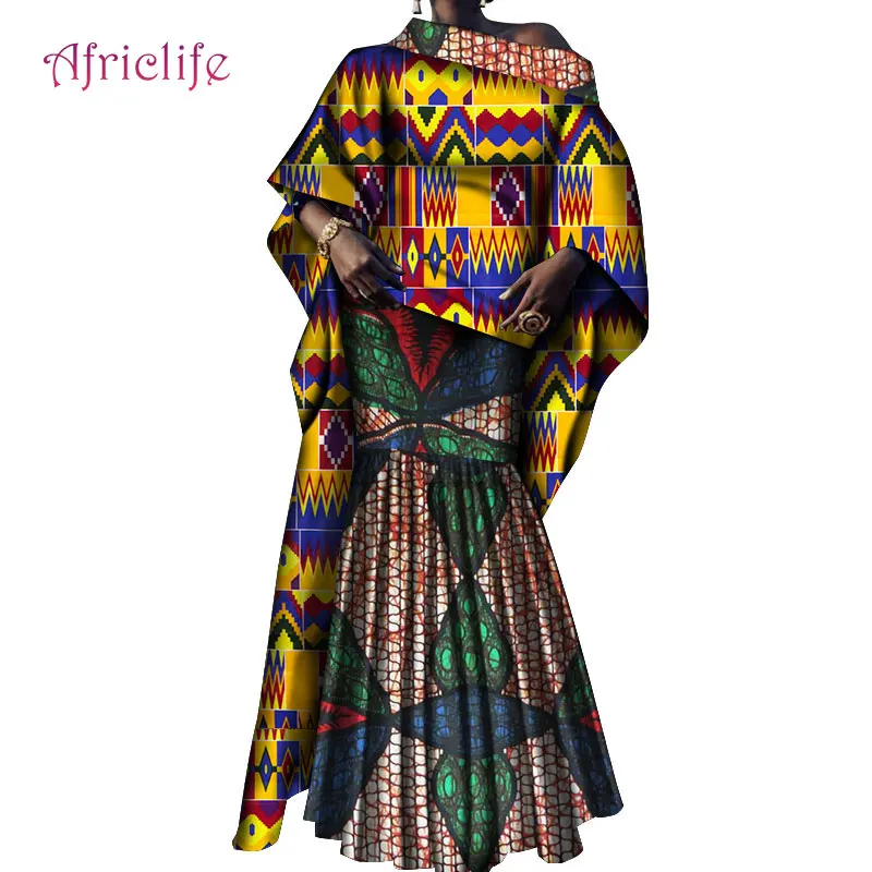 Женский комплект из 2 предметов с длинным топом и юбкой в африканском