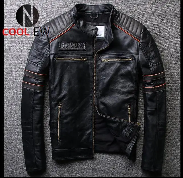 

Free shipping.Brand clothing,mens skull genuine leather Jackets,men's biker jacket.plus size.homme motor coat.sales.gift,fashion